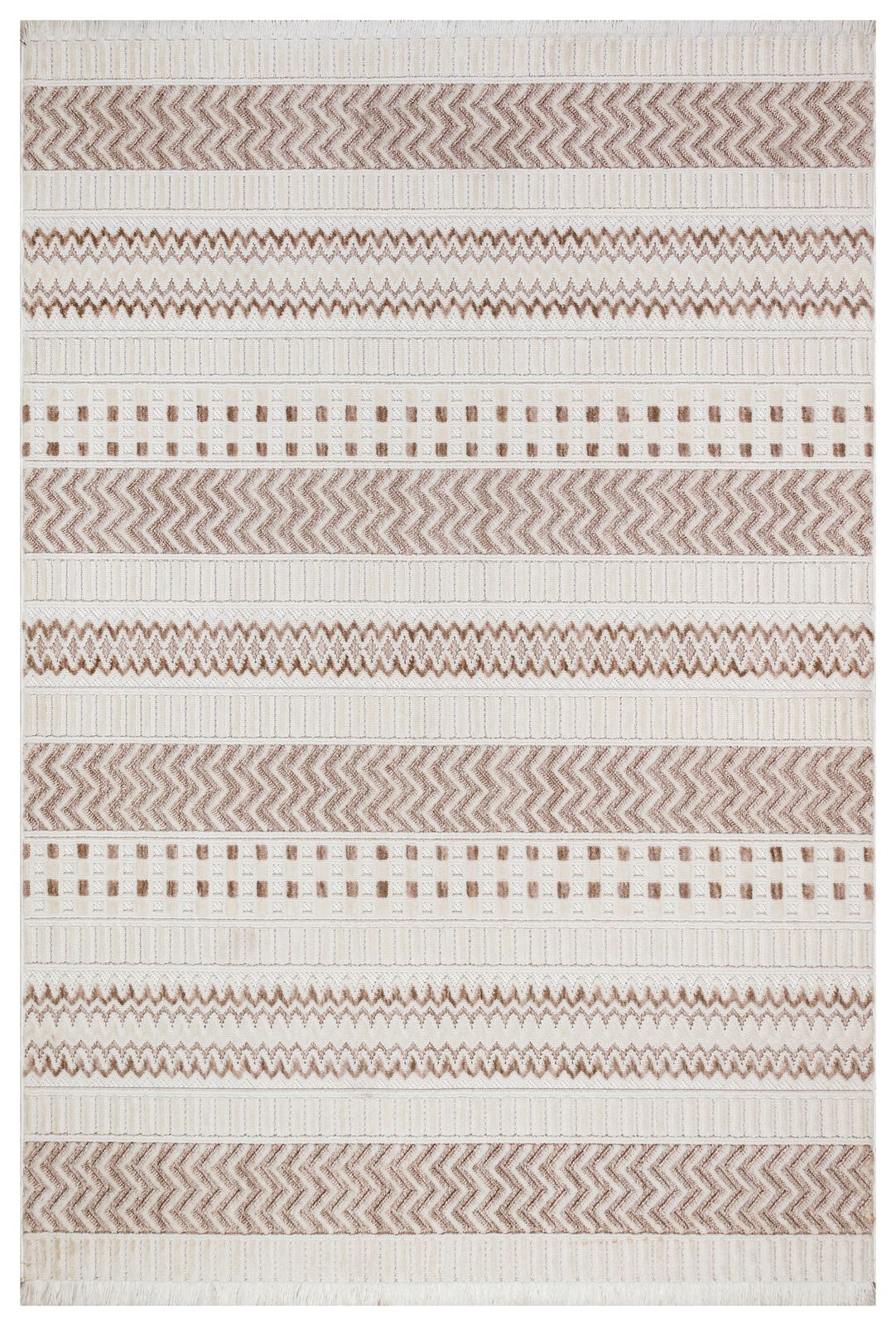 Türkmen Halı Harvey HR02 Bej Kabartmalı Modern Dokuma Salon Halısı 120x180