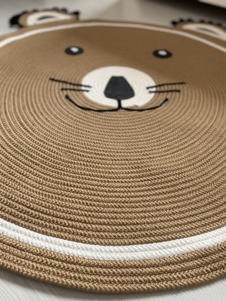 Milda Hav Toz Vermez Antialerjik Jüt Dokuma Sevimli Ayı Jüt Halı Bebek Çocuk Odası Halısı