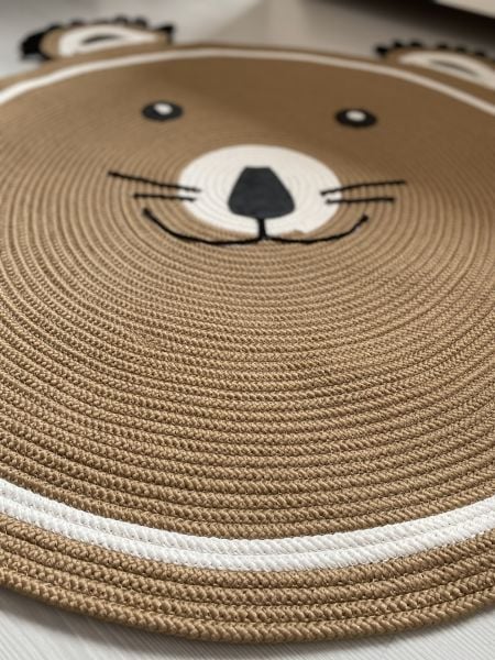 Milda Hav Toz Vermez Antialerjik Jüt Dokuma Sevimli Ayı Jüt Halı Bebek Çocuk Odası Halısı