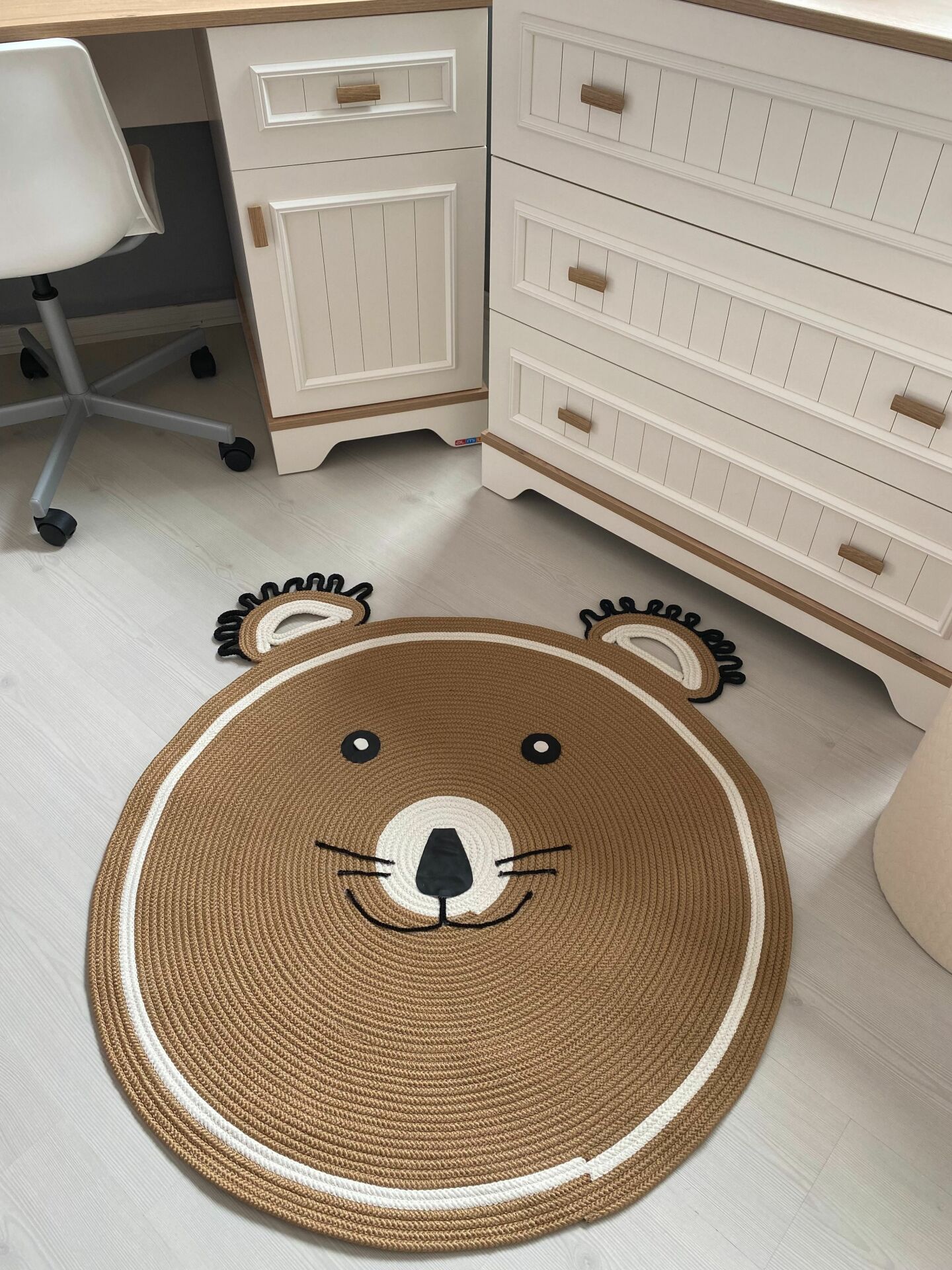 Milda Hav Toz Vermez Antialerjik Jüt Dokuma Sevimli Ayı Jüt Halı Bebek Çocuk Odası Halısı