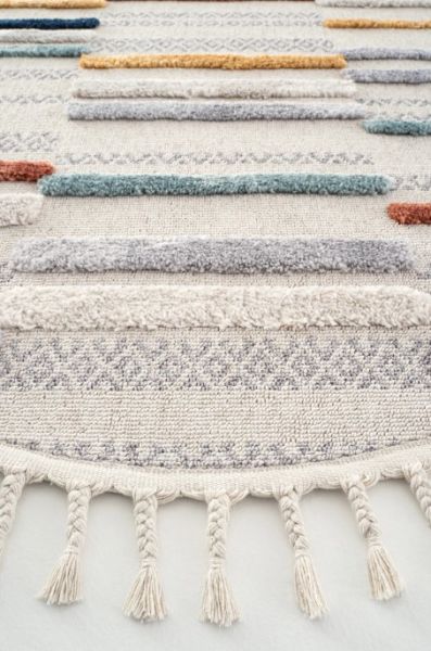 Eko Halı Terazzo 01 Multy Hav Toz Vermez Yuvarlak Yumuşak ve Parlak Tuşeli İskandinav Halı