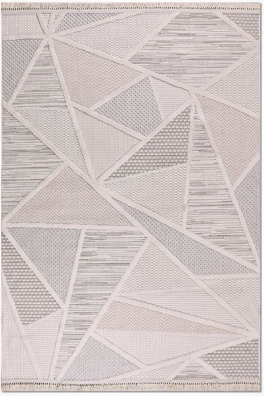 Crea Halı İzgi IM01K Kabartmalı Modern Geometrik Desenli Hav Toz Vermez Salon Halısı My Crea Home