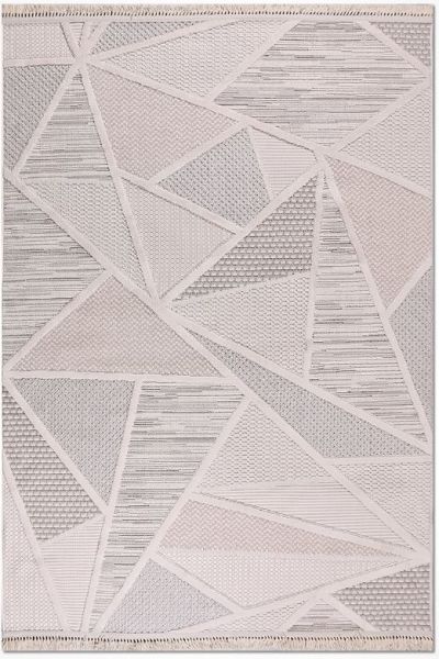 Crea Halı İzgi IM01K Kabartmalı Modern Geometrik Desenli Hav Toz Vermez Salon Halısı My Crea Home