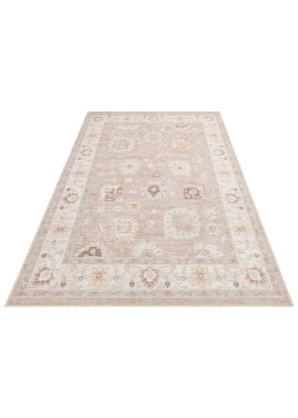 Eko Halı Elista Vintage ELS 203 Cream Beige Yumuşak Dokuma Kaymaz Tabanlı Yıkanabilir Modern Halı Salon Oturma Odası Mutfak Koridor Halısı