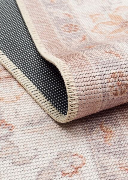 Eko Halı Elista Vintage ELS 203 Cream Beige Yumuşak Dokuma Kaymaz Tabanlı Yıkanabilir Modern Halı Salon Oturma Odası Mutfak Koridor Halısı