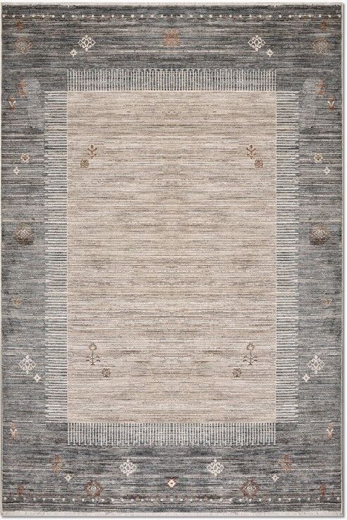 Crea Halı Alya AV02 Vintage Eskitme Desen Yumuşak Tuşeli Etnik Dokuma Taban Etnik Salon Oturma Odası Halısı My Crea Home