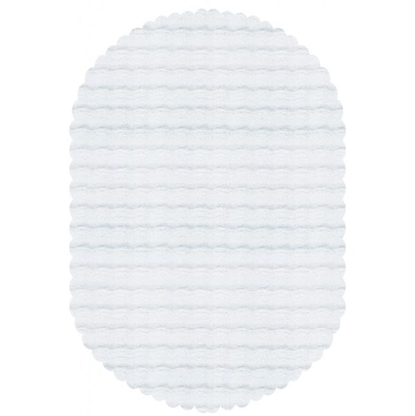 Ekstra Yumuşak Dokulu Beyaz Bubble Tavşan Tüyü Darcio Oval Post Peluş Halı