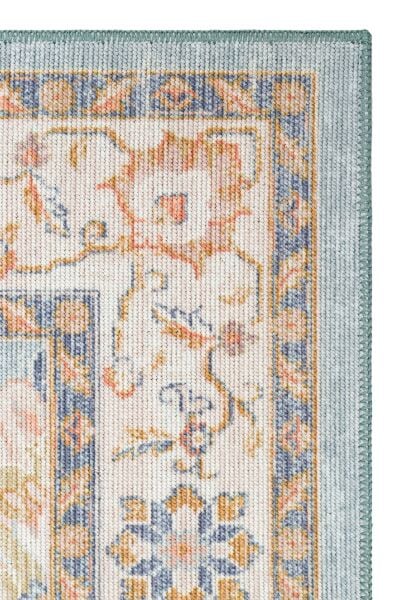 Eko Halı Elista Vintage ELS 203 Blue Beige Yumuşak Dokuma Kaymaz Tabanlı Yıkanabilir Modern Halı Salon Oturma Odası Mutfak Koridor Halısı