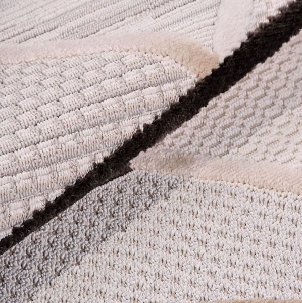 Crea Halı İzgi IM02K Multi Kabartmalı Modern Geometrik Desenli Hav Toz Vermez Salon Halısı  My Crea Home