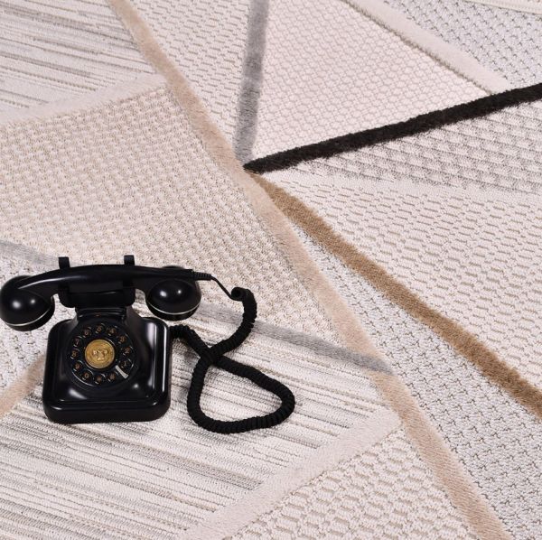 Crea Halı İzgi IM02K Multi Kabartmalı Modern Geometrik Desenli Hav Toz Vermez Salon Halısı  My Crea Home