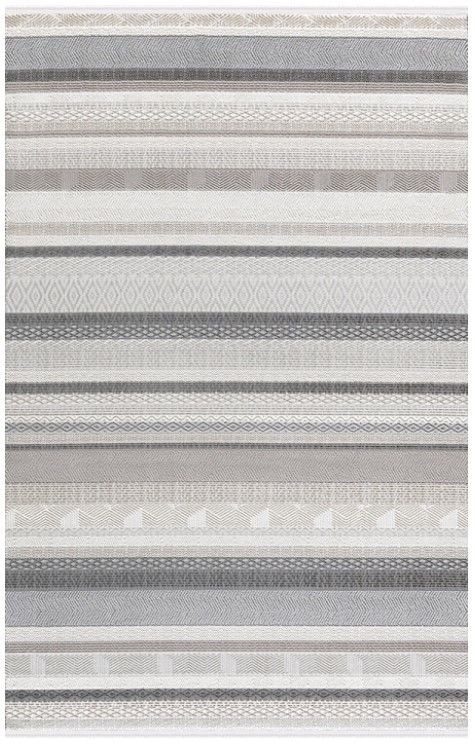 Merinos Rcycle Koleksiyonu 38433 665 Gri Modern Dokuma Salon Mutfak Halısı Yolluk