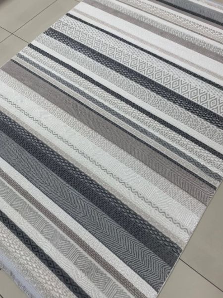 Merinos Rcycle Koleksiyonu 38433 665 Gri Modern Dokuma Salon Mutfak Halısı Yolluk