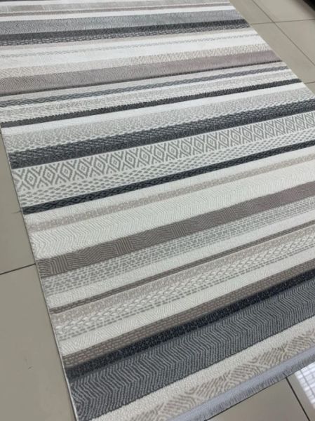 Merinos Rcycle Koleksiyonu 38433 665 Gri Modern Dokuma Salon Mutfak Halısı Yolluk