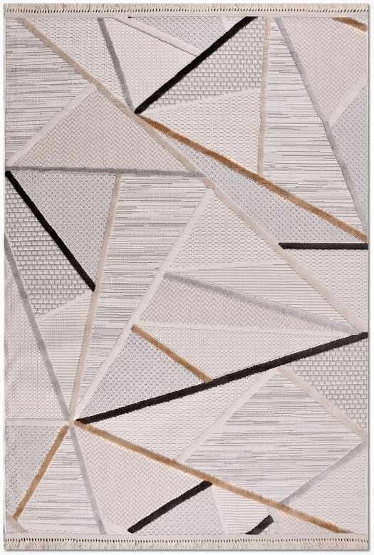 Crea Halı İzgi IM02K Multi Kabartmalı Modern Geometrik Desenli Hav Toz Vermez Salon Halısı  My Crea Home