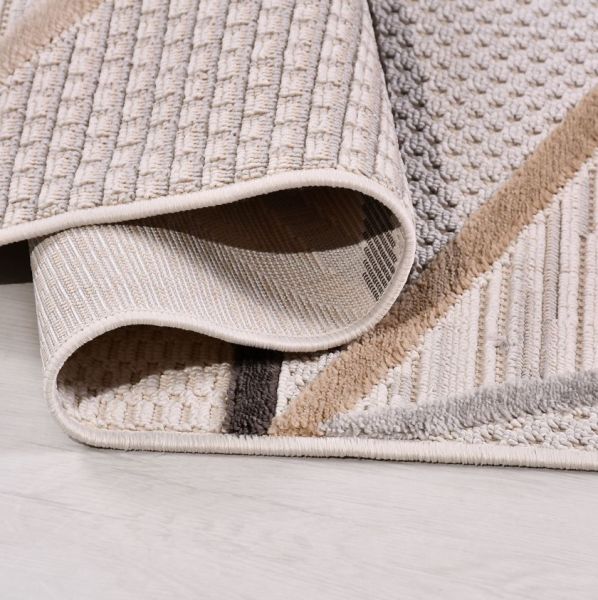 Crea Halı İzgi IM02K Multi Kabartmalı Modern Geometrik Desenli Hav Toz Vermez Salon Halısı  My Crea Home