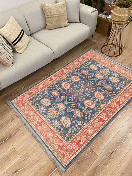 Drom Kaymaz Tabanlı Yıkanabilir Eskitme Klasik Salon Halısı