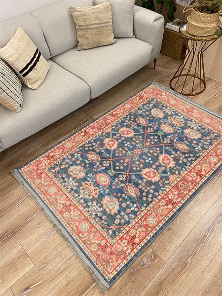 Drom Kaymaz Tabanlı Yıkanabilir Eskitme Klasik Salon Halısı