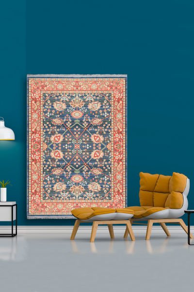 Drom Kaymaz Tabanlı Yıkanabilir Eskitme Klasik Salon Halısı