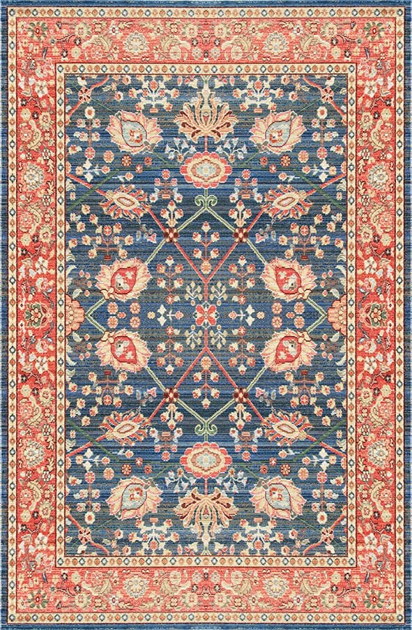 Drom Kaymaz Tabanlı Yıkanabilir Eskitme Klasik Salon Halısı