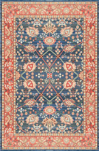 Drom Kaymaz Tabanlı Yıkanabilir Eskitme Klasik Salon Halısı