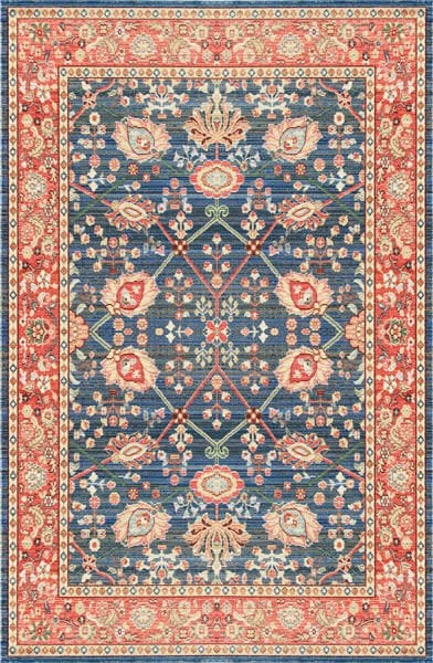 Drom Kaymaz Tabanlı Yıkanabilir Eskitme Klasik Salon Halısı