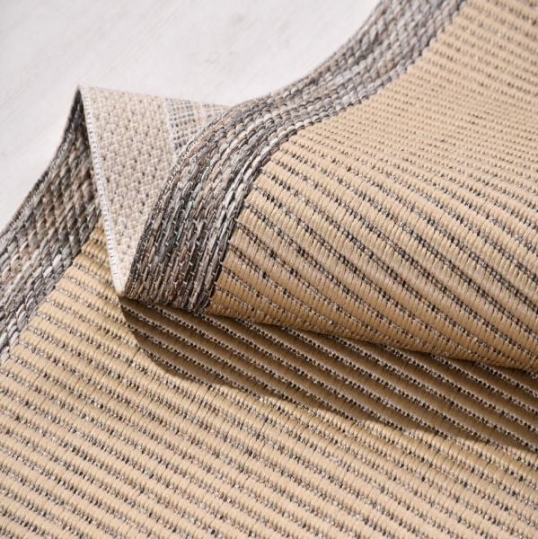Crea Halı Andora AS04 Bej Gri Bordürlü Sisal Halı Hasır Doku Çerçeveli Halı My Crea Home