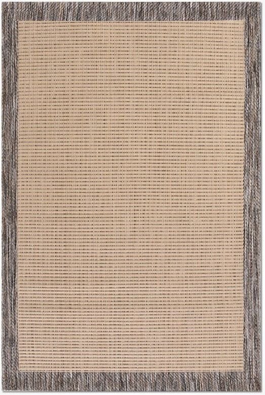 Crea Halı Andora AS04 Bej Gri Bordürlü Sisal Halı Hasır Doku Çerçeveli Halı My Crea Home