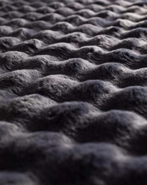 Ekstra Yumuşak Dokulu Antrasit Bubble Tavşan Tüyü Darcio Dikdörtgen Post Peluş Halı