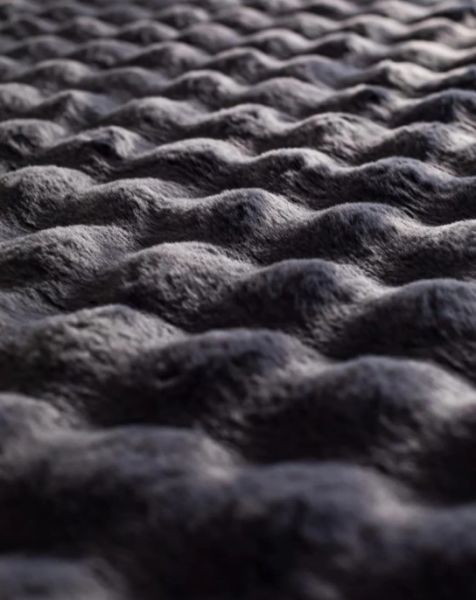 Ekstra Yumuşak Dokulu Antrasit Bubble Tavşan Tüyü Darcio Dikdörtgen Post Peluş Halı