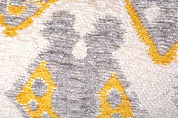 Lina Çift Taraflı %100 Pamuk Kilim Modern Yıkanabilir Şönil Kilim 015-F Gri Sarı Koridor Mutfak Salon Şönil Halı Çift Taraflı Yolluk