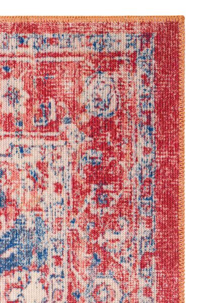 Eko Halı Elista Vintage ELS 202 Red Beige Yumuşak Dokuma Kaymaz Tabanlı Yıkanabilir Modern Halı Salon Oturma Odası Mutfak Koridor Halısı