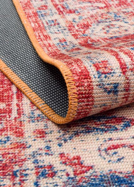 Eko Halı Elista Vintage ELS 202 Red Beige Yumuşak Dokuma Kaymaz Tabanlı Yıkanabilir Modern Halı Salon Oturma Odası Mutfak Koridor Halısı