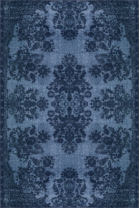 Drom Kaymaz Tabanlı Yıkanabilir Eskitme Desenli Klasik Salon Halısı