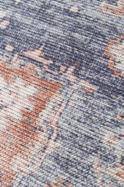 Eko Halı Elista Vintage ELS 202 Navy Beige Yumuşak Dokuma Kaymaz Tabanlı Yıkanabilir Modern Halı Salon Oturma Odası Mutfak Koridor Halısı