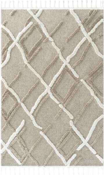 Eko Halı Terazzo 03 Beige White Hav Toz Vermez Krem Bej Yumuşak ve Parlak Tuşeli İskandinav Halı