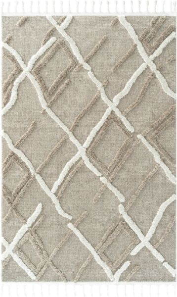 Eko Halı Terazzo 03 Beige White Hav Toz Vermez Krem Bej Yumuşak ve Parlak Tuşeli İskandinav Halı