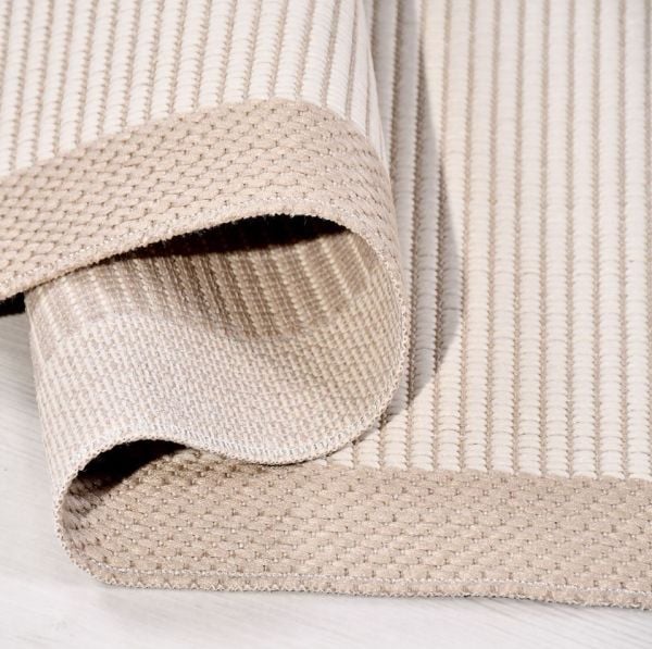 Crea Halı Andora AS05 Krem Bej Bordürlü Sisal Halı Hasır Doku Çerçeveli Halı My Crea Home