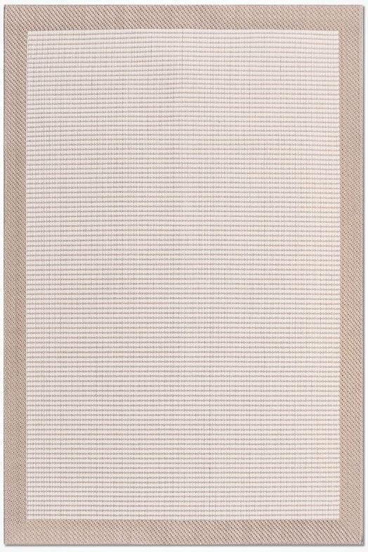 Crea Halı Andora AS05 Krem Bej Bordürlü Sisal Halı Hasır Doku Çerçeveli Halı My Crea Home