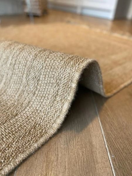 Seyran Halı 668 İndia Naturel Modern Jüt Dokulu Kahve Halı Hasır Model Yolluk