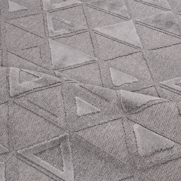 Crea  Halı Zara ZT01 Gri Kabartmalı Salon Oturma Odası Halısı Yolluk Koridor Mutfak Halısı Modern Halı