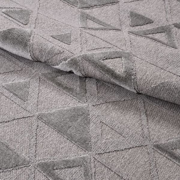 Crea  Halı Zara ZT01 Gri Kabartmalı Salon Oturma Odası Halısı Yolluk Koridor Mutfak Halısı Modern Halı