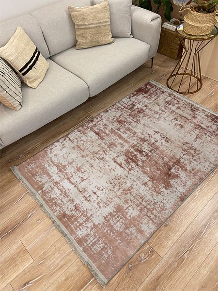 Drom Kaymaz Tabanlı Yıkanabilir Kahve Modern Salon Halısı