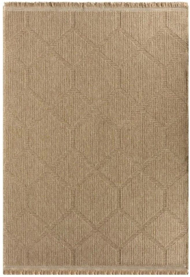 Seyran Halı 669 Bej İndia Naturel Modern Jüt Dokulu Kahve Halı Hasır Model Yolluk Jüt Salon Halısı 80x150