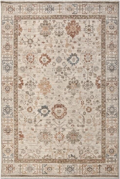 Crea Halı Alya AV05 Vintage Eskitme Desen Yumuşak Tuşeli Etnik Dokuma Taban Etnik Salon Oturma Odası Halısı My Crea Home