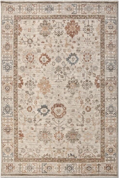 Crea Halı Alya AV05 Vintage Eskitme Desen Yumuşak Tuşeli Etnik Dokuma Taban Etnik Salon Oturma Odası Halısı My Crea Home