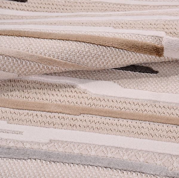 Crea Halı İzgi IM04K Multi Kabartmalı Modern Geometrik Desenli Hav Toz Vermez Salon Halısı  My Crea Home