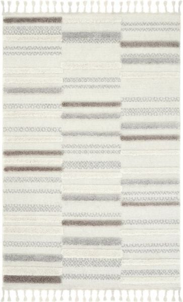 Eko Halı Terazzo 01 White Grey Hav Toz Vermez Krem Bej Yumuşak ve Parlak Tuşeli İskandinav Halı