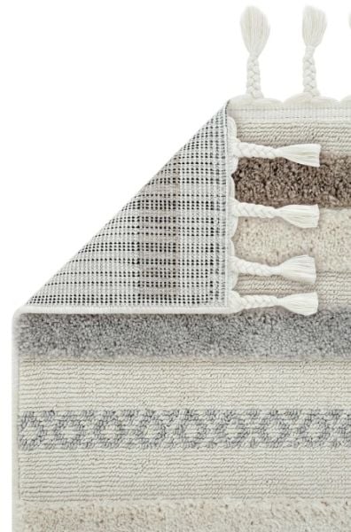 Eko Halı Terazzo 01 White Grey Hav Toz Vermez Krem Bej Yumuşak ve Parlak Tuşeli İskandinav Halı