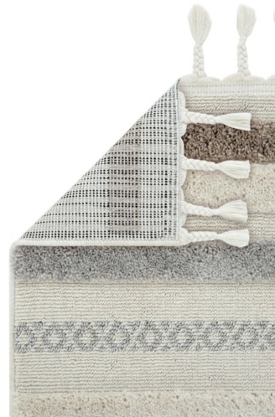 Eko Halı Terazzo 01 White Grey Hav Toz Vermez Krem Bej Yumuşak ve Parlak Tuşeli İskandinav Halı