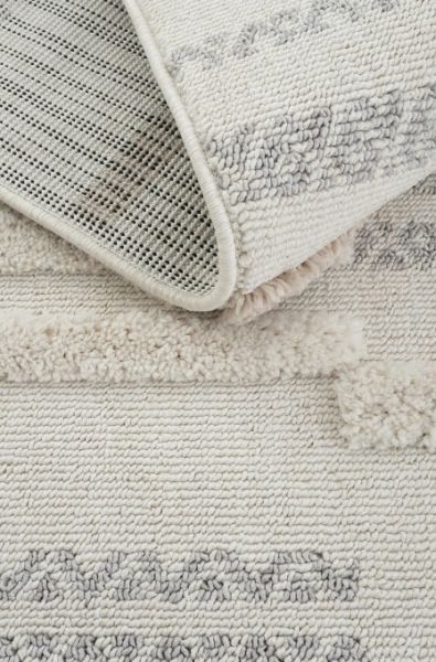 Eko Halı Terazzo 01 White Grey Hav Toz Vermez Krem Bej Yumuşak ve Parlak Tuşeli İskandinav Halı
